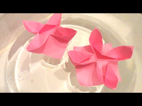 水に浮く折り紙 睡蓮 折り方 Water Float Origami Water Lily Youtube