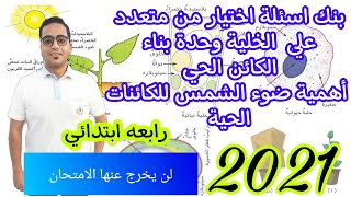 بنك أسئلة اختيار من متعدد علي | الخلية وحدة بناء الكائن الحى | أهمية ضوء الشمس للكائنات الحية 2021