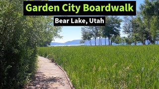 Walking on a Boardwalk to Bear Lake (Garden City, Utah). July 2023