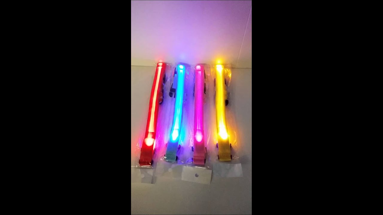 HUND HALSBÅND LED LYS SAKTE BLINK YouTube