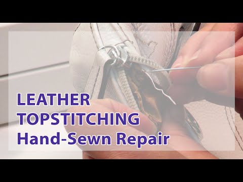 How to Sew a Topstitch Repair on Leather by Hand