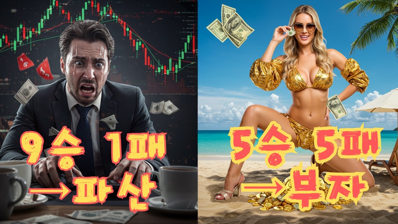 ⁣10번 중 9번 이겨도 망하고, 5번만 이겨도 부자되는 이유 | 당신이 데이트레이딩에서 계속 돈을 잃는 진짜 이유