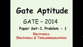 Celebrity GATE   2014, Electronics , Electronics and Telecommunication, Set   1, Aptitude Problem  1 Profile