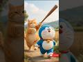 😱Doraemon vs Mickey | Smart Tricks Beat Big Knife &amp; Lion 😂🔥#shorts