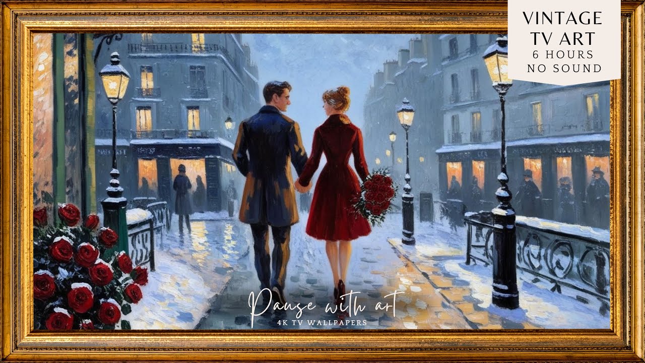 Vintage Frame TV Art Valentine's Day | Romantic TV Wallpaper | TV Screensaver | TV Background