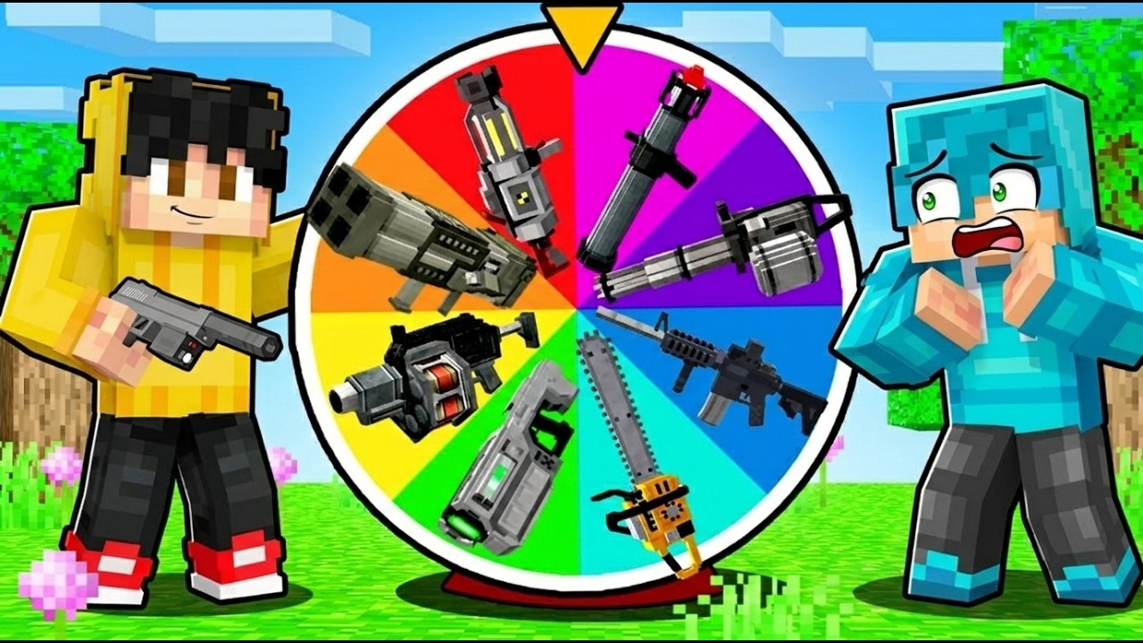 🎯 ¡Sobrevive a la RULETA de ARMAS en Minecraft! 🔫 Noob vs Pro vs Hacker