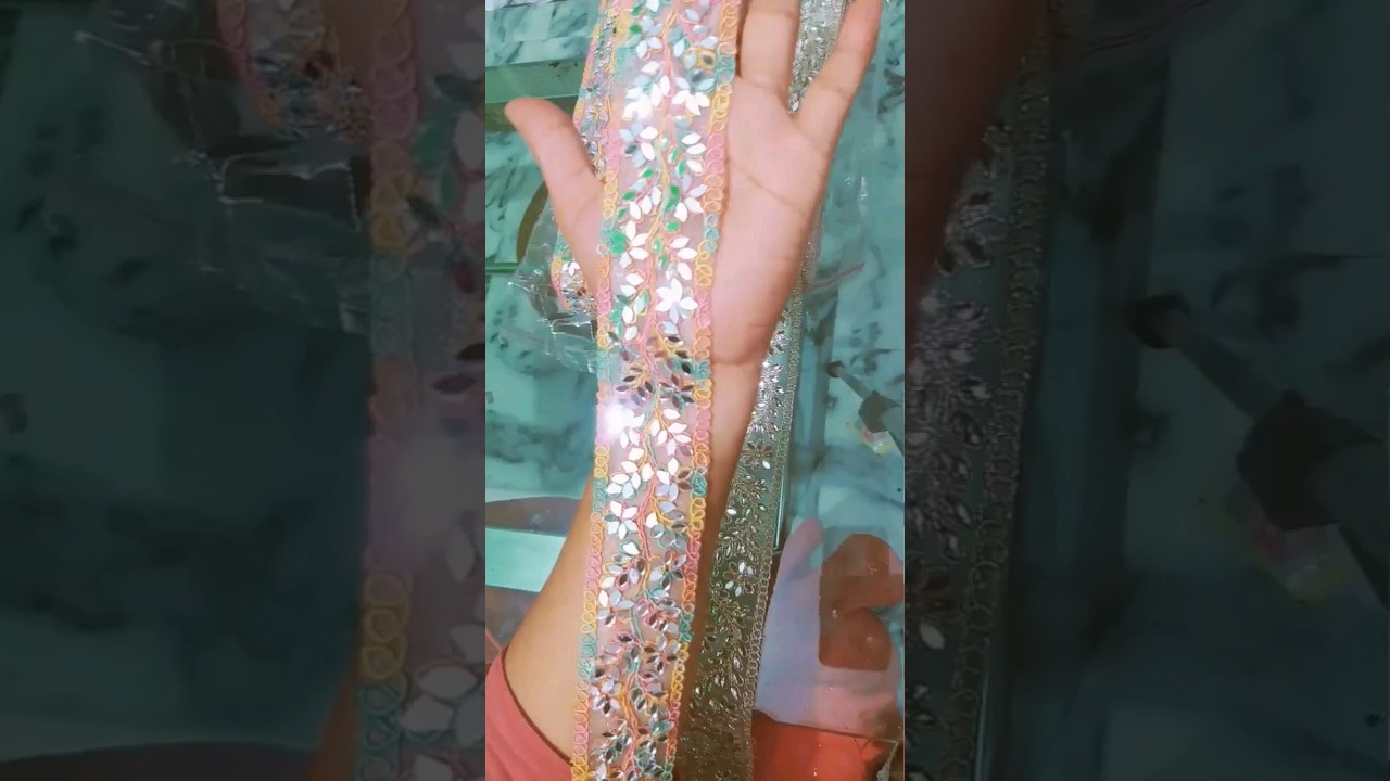 fancy Mirror work designer lace 