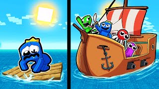 Raft OCEAN SURVIVAL CHALLENGE with Rainbow Friends!!