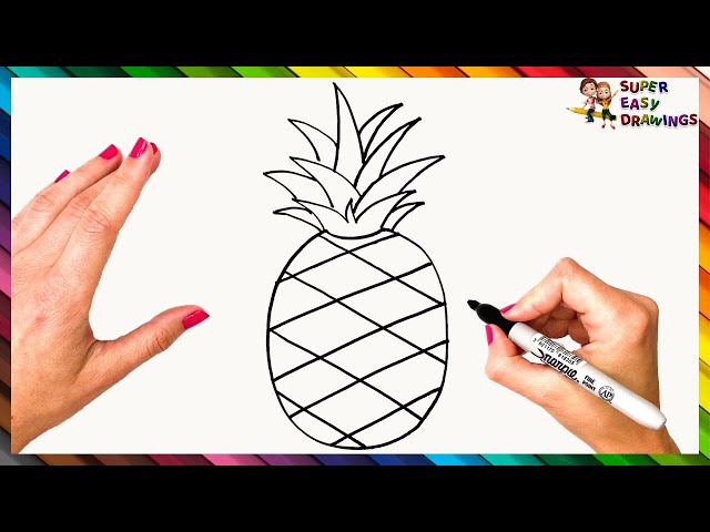 How to draw and paint cute kawaii pineapple? Easy drawing and painting  tutorial for kids. - YouTube