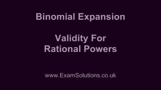 Binomial Expansion -Validity for Rational Powers