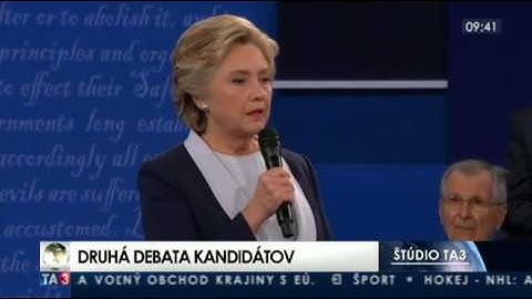 Debata kandidátov na post prezidenta USA H. Clintonovej a D. Trumpa
