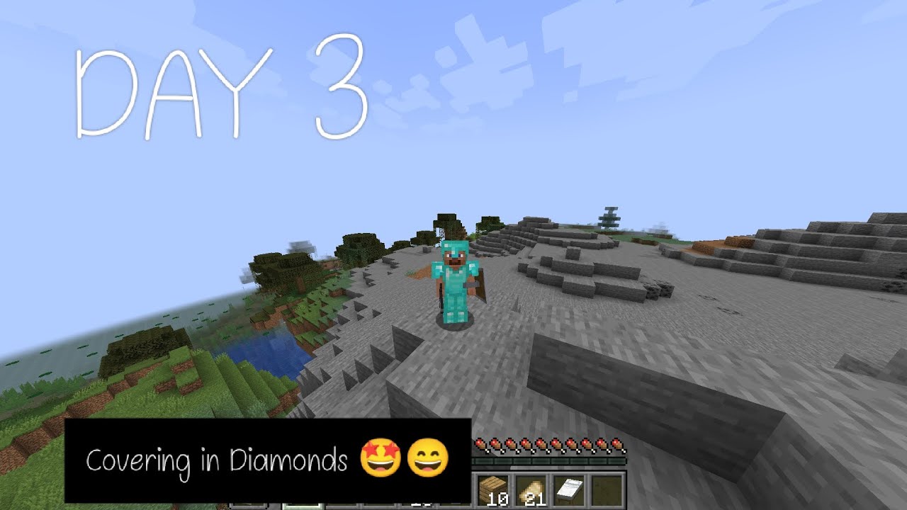 DAY 3 of a Normal Player In Minecraft (lost all my diamond😭) - YouTube