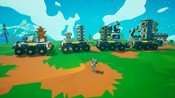 Astroneer | Mobile base | Four Large Rover Fun | Drilling Atmosphere Condenser Centrifuge and Furnac