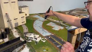 How to Carve Rivers and Ground in Foam for your Train Layout