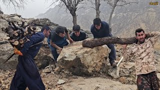 🧱⛰️House Stones Almost Ready | Waiting for the Mason \u0026 Collecting Firewood in the Mountains ⛰️🔥
