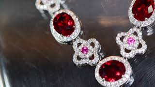 ruby red diamond necklace, red diamond necklace