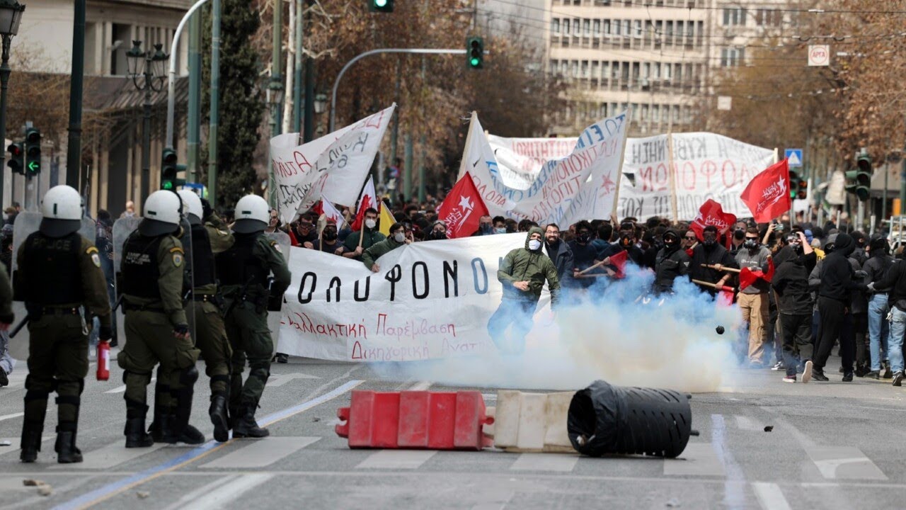 Police and protesters clash in Athens over Greece's deadly train crash