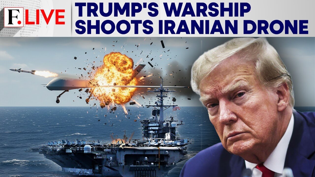 US Jet Downs Iranian Drone “Aggressively” Approaching Trump’s Armada | Firstpost Live