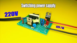 DIY SMPS switching power supply 220V 12V 1A regulated | Electronic project