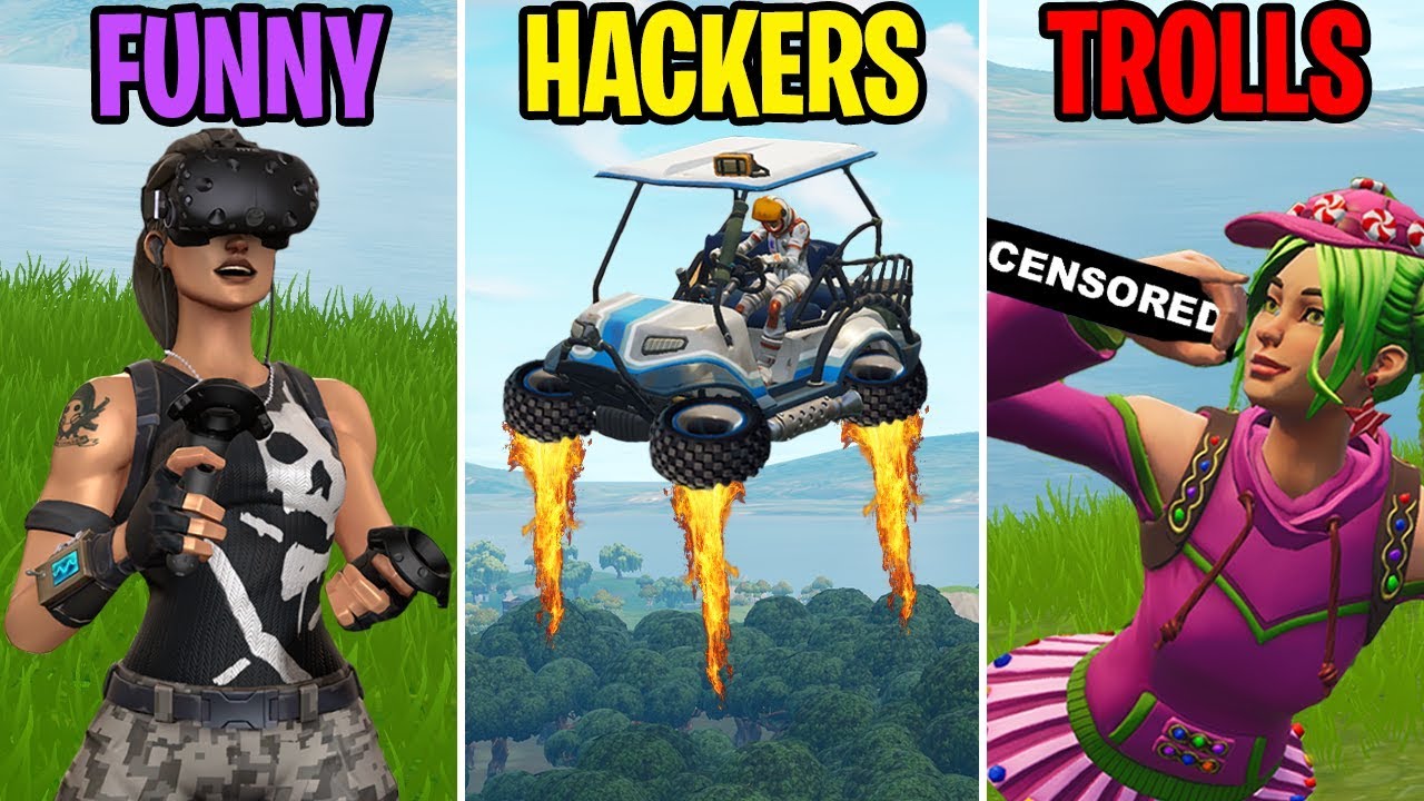 Flying Atks Funny Vs Hackers Vs Trolls Fortnite Battle