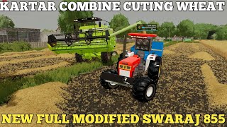 farming simulator 22 Indian mod challenge Hindi kartar combine harvester cuting wheat village map screenshot 3