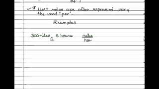 GED Math Help - Unit Rate
