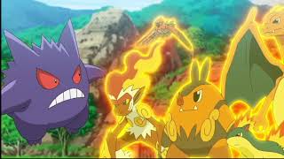 Gengar caught fire by touching Infernape | Best funny moments 🤣 | Pokemon journeys