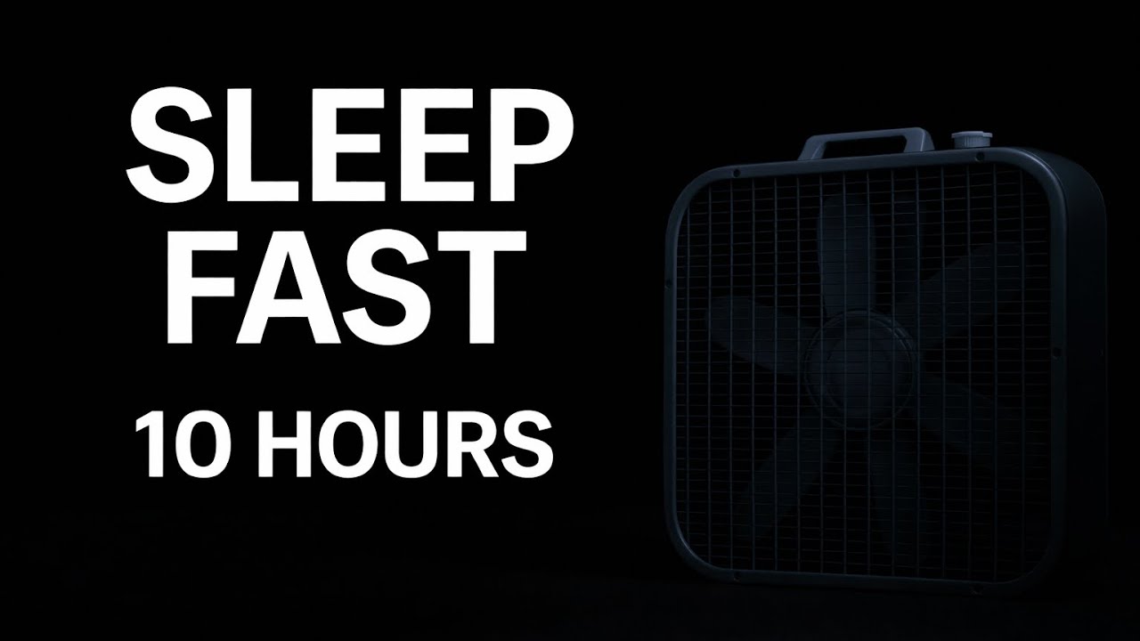 10 Hours Fan Noise + Brown Noise | Black Screen Sleep Sound