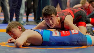 U15 M. Baitazaev (BEL) vs L. Scherrer (SUI). Freestyle 52kg youth wrestling.