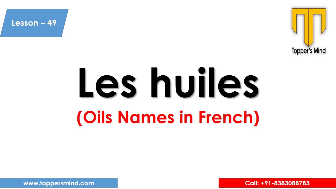 Oils Names in French Types of Oils in French Language YouTube