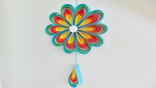 Basteln Papierblume Aus Papierstreifen Selber Machen Anhänger Diy