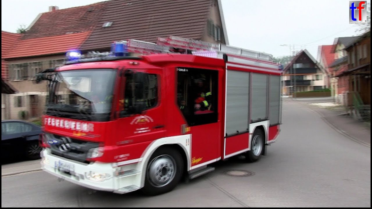 RESPONDING Fire Trucks / *** Presslufthörner *** FF-Berglen & Schorndorf Alarmfahrten, 05.04.2014.