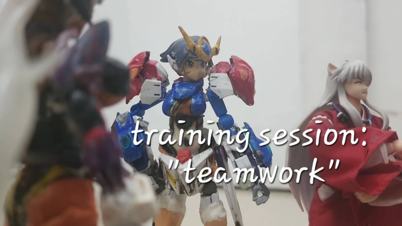 Training session stop motion: teamwork (2v2). 