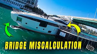 Miscalculation at the Bridge Causes a Yacht to Suffer Damage