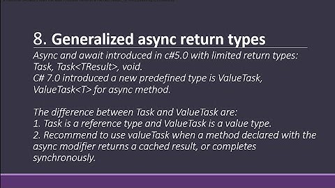 C# 7.0 New Features: ValueTask