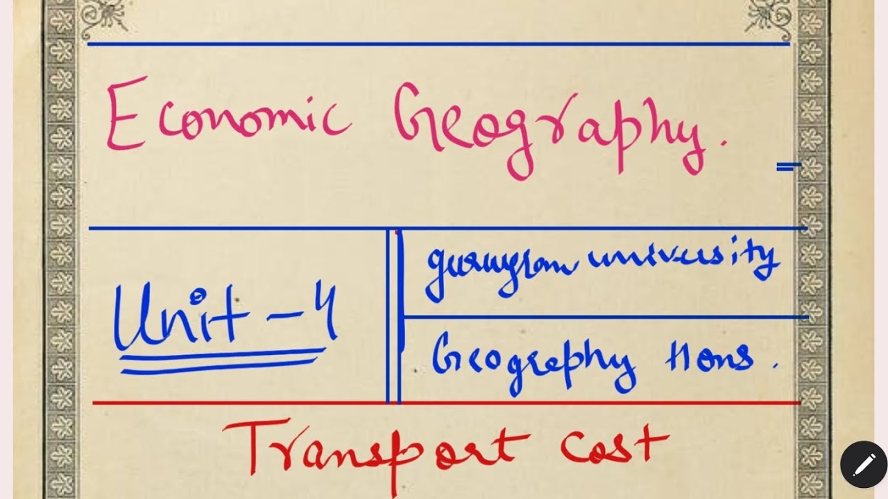 Lecture  3 transport cost in detail explain