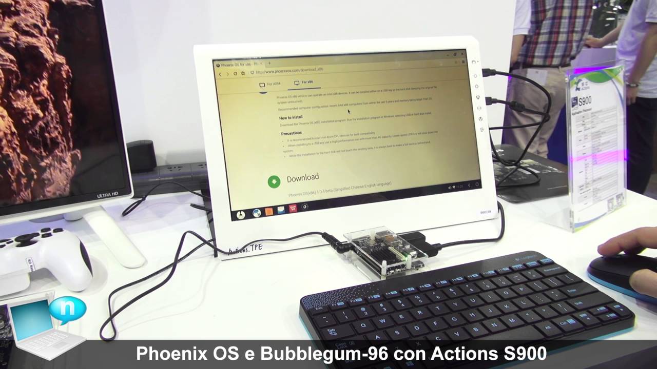 Phoenix OS e Bubblegum 96 con Actions S900