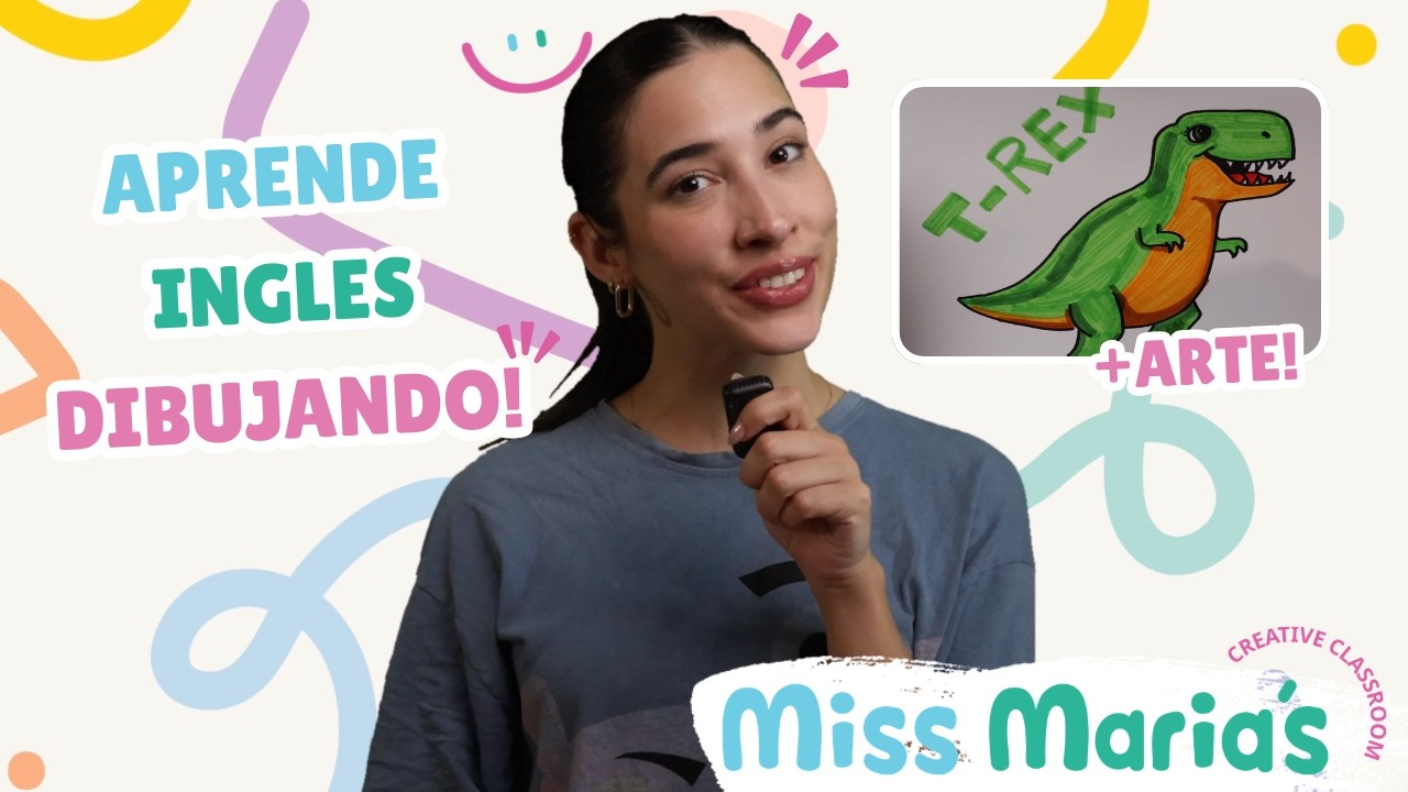 Cómo Dibujar un T-Rex 🦖 | Dibujo Fácil de Dinosaurio para Niños | Aprende Inglés