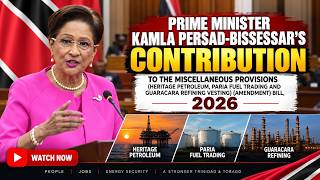 PRIME MINISTER KAMLA PERSAD-BISSESSAR CONTRIBUTE TO VESTING BILL IN PARLIAMENT ON 18TH JUNE