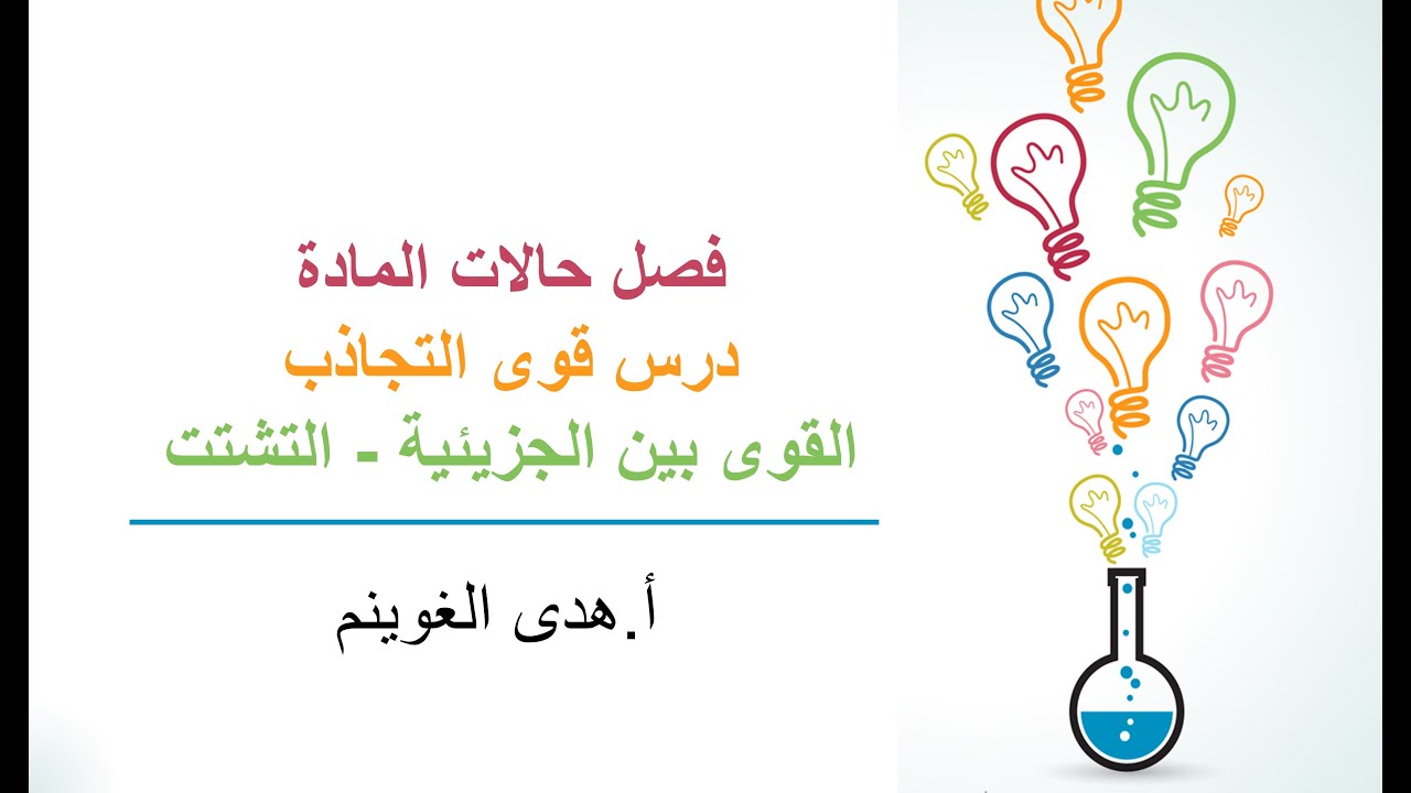 أ. هدى الغوينم | قوى التجاذب - الجزء2 - القوى بين الجزيئية  -  قوى التشتت