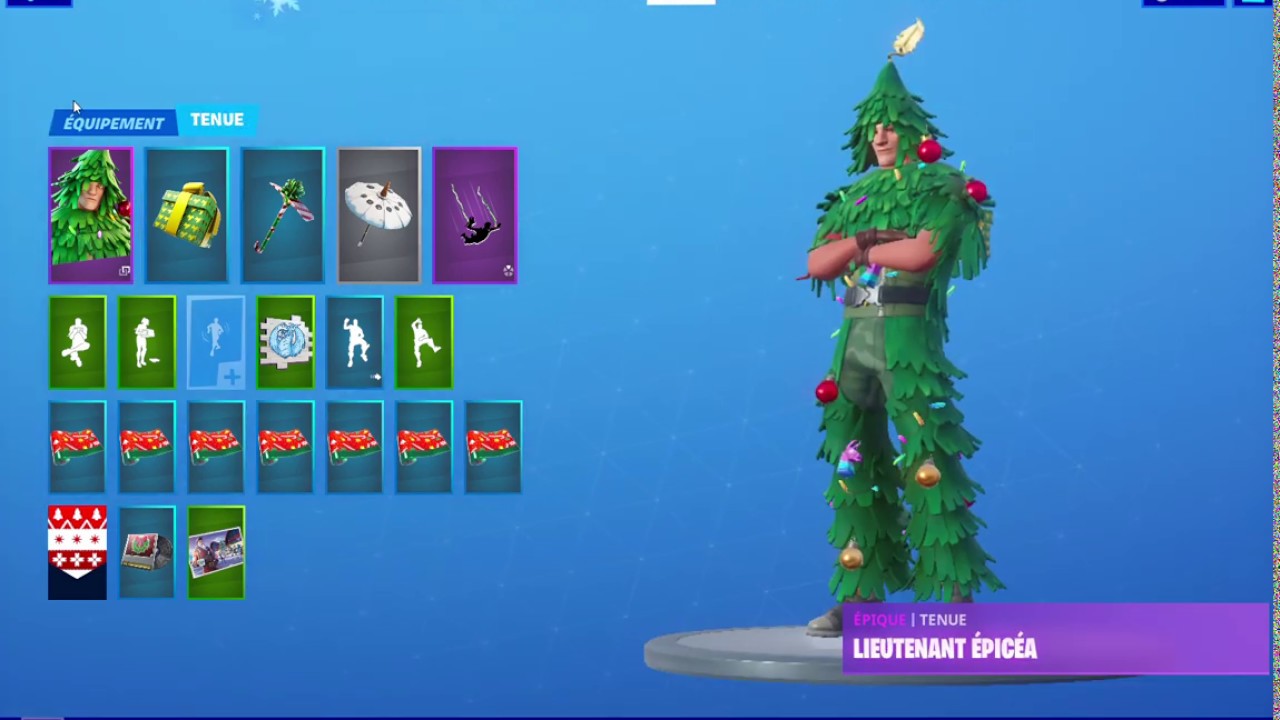 comment avoir le skin sapin sur fortnite - YouTube