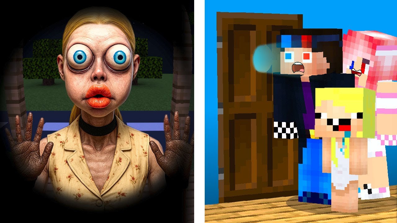 😰НЕ ОТКРЫВАЙ ДВЕРЬ СТРАШНОЙ СОСЕДКЕ В МАЙНКРАФТ! ШЕДИ ЛЕСКА И НУБИК MINECRAFT