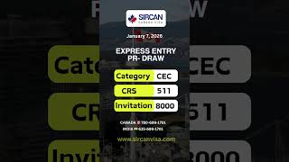 🔔Jan 7, 2026 -CEC based Express Entry Draw🚀 #expressentry #canadapr #cec