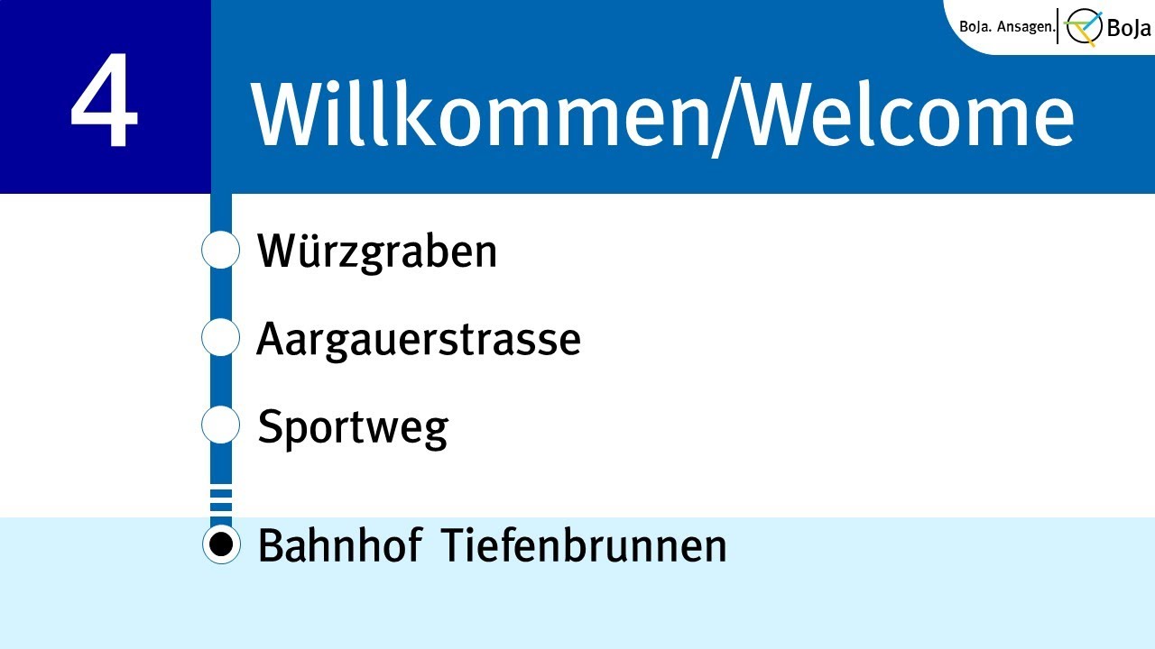 VBZ/ZVV Ansagen | 4 Bahnhof Altstetten Nord - Bahnhof Tiefenbrunnen | BoJa Ansagen