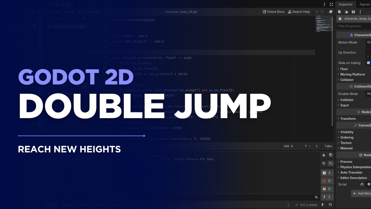 Godot - 2d - Double jump - YouTube