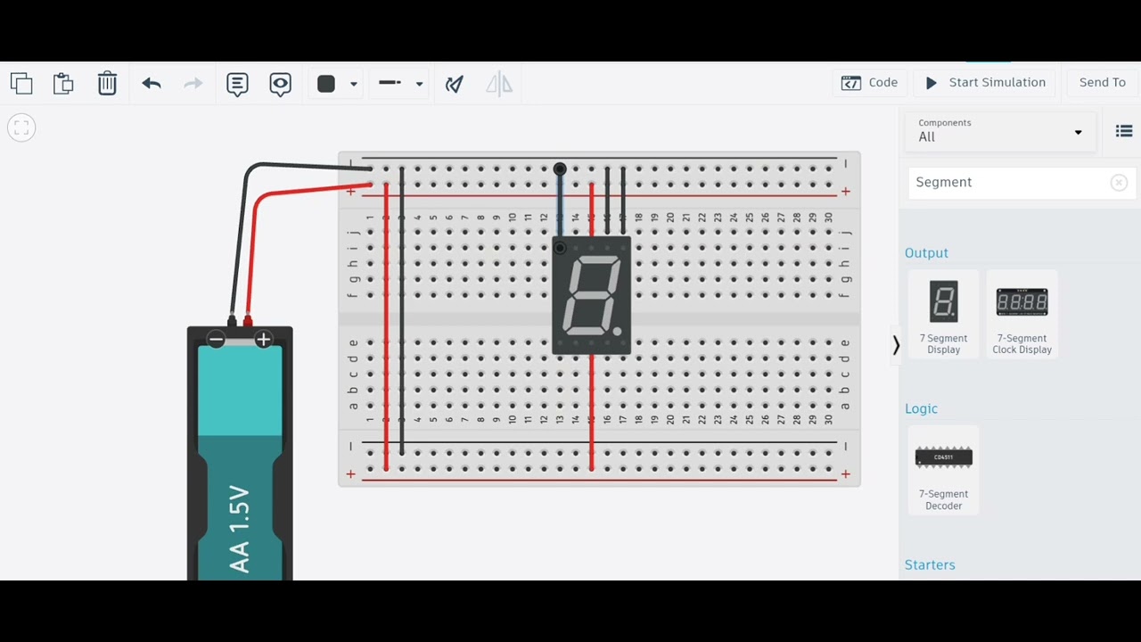 How to display 0-9 using Seven segment display/ATALlab/tinker cad/ number display