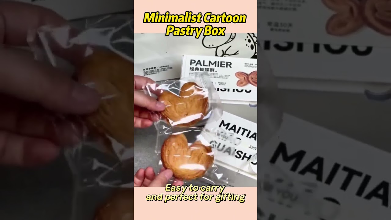 Our charming white cartoon pastry bags and boxes. With their simple, cute design,