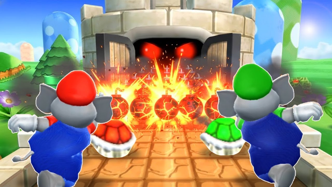 Mario Party 9 Elephant Battle Chaos! Mario Vs Luigi Vs Peach Vs Daisy (Master CPU)