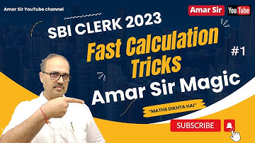 Fast Calculation Tricks for SBI Clerk 2023 | Amar Sir Magic@AmarSirmaths