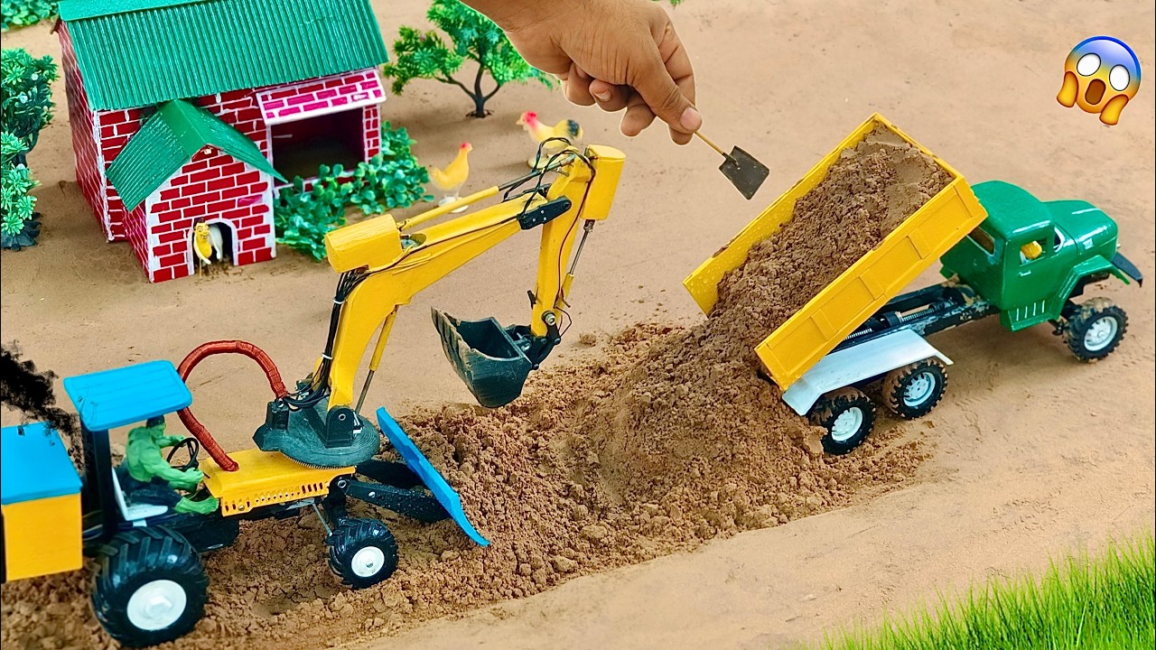 Diy tractor making road with fully loaded truck science project | part-2@sanocreator